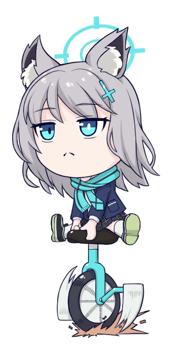 一輪車に乗った砂狼シロコさんです 