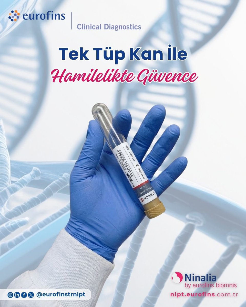 eurofinstrnipt's tweet image. Ninalia #NIPT Testi, anne ve bebek için herhangi bir risk oluşturmadan, yüksek doğruluk oranıyla olası kromozom anomalilerini erken dönemde belirlemeye yardımcı olur.🧬