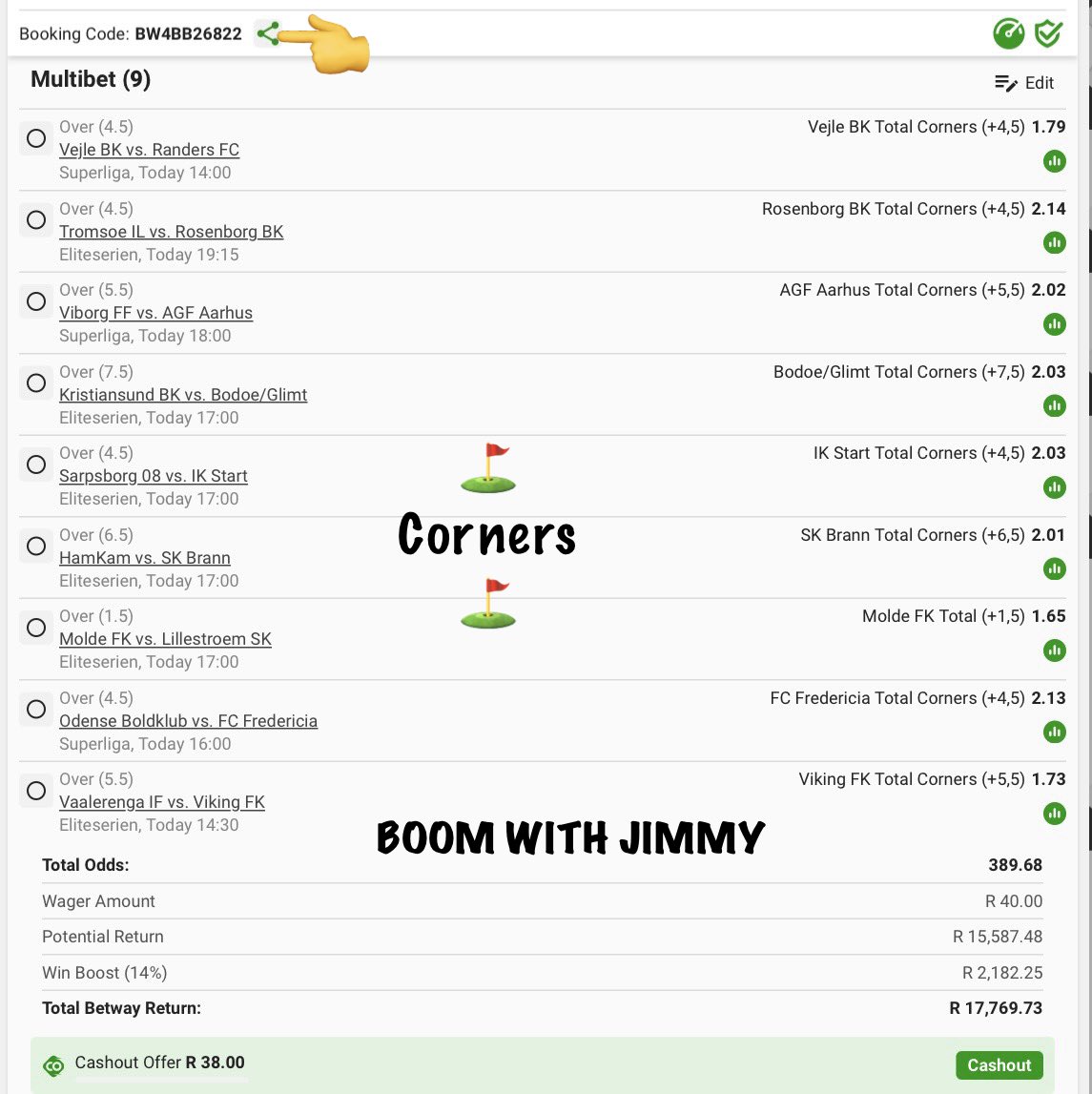 jimmyabza_za's tweet photo. ⛳️𝐂𝐨𝐫𝐧𝐞𝐫𝐬⛳️

⏰𝐊𝐢𝐜𝐤-𝐨𝐟𝐟: 14:00
🎟️𝐁𝐨𝐨𝐤𝐢𝐧𝐠 𝐂𝐨𝐝𝐞: BW4BB26822

🛜𝙍𝙚𝙜𝙞𝙨𝙩𝙚𝙧/𝙎𝙞𝙜𝙣 𝙪𝙥 𝙝𝙚𝙧𝙚: https://t.co/20maZ26qQU

𝐒𝐢𝐠𝐧 𝐔𝐩 𝐂𝐨𝐝𝐞: Jimmy50

🔗𝐁𝐞𝐭𝐬𝐥𝐢𝐩 𝐋𝐢𝐧𝐤: https://t.co/0K1m8BaEh5

🔞+|𝕋&amp;ℂ'𝕤 𝕒𝕡𝕡𝕝𝕪 https://t.co/lzQlPSY4i2