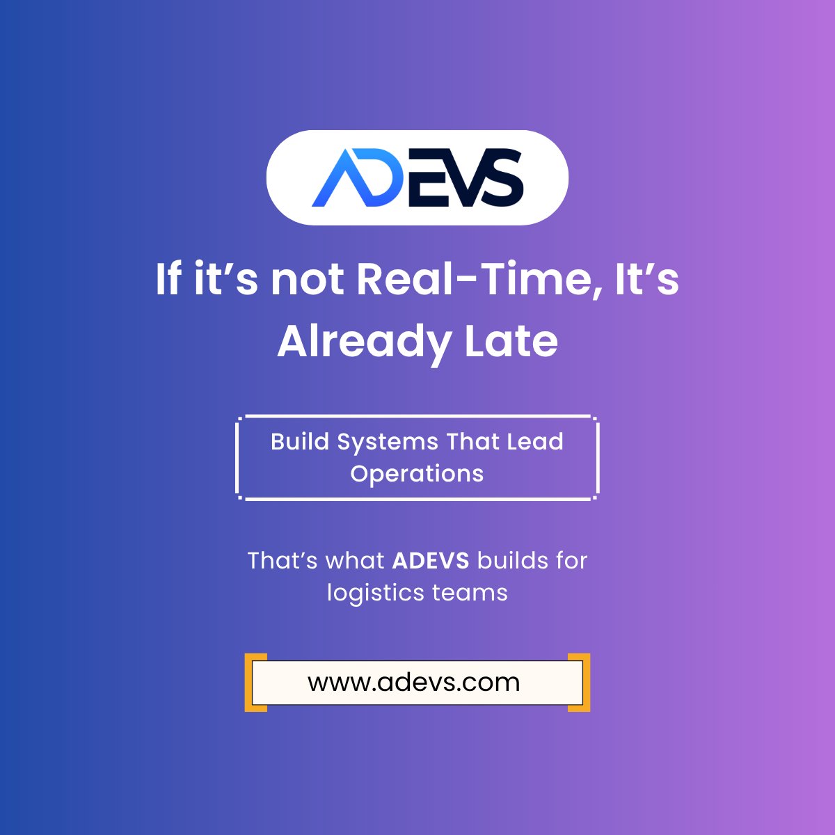 adevsinc's tweet photo. The fix is simple
Real-time visibility changes everything β
#Logistics #Operations #SupplyChain #SystemThinking #TechInLogistics #ADEVS https://t.co/TCt2Spkpgi