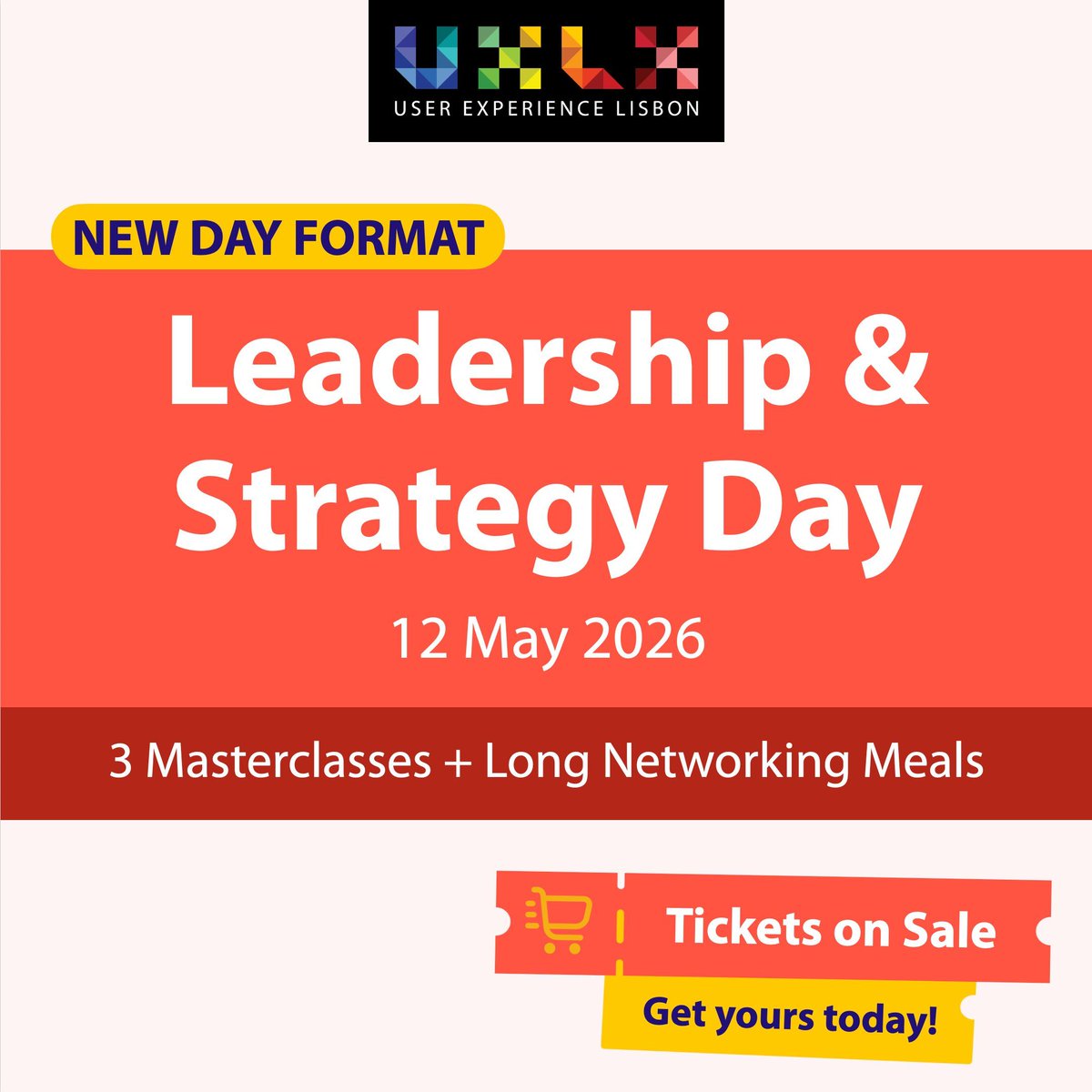 uxlx's tweet photo. Leading design teams comes with tough challenges. And little time to step back.
Thatโs why UXLx 2026 includes a full day dedicated to those shaping teams, products and decisions. ๐
Cab we save you a spot?
๐๏ธ Grab your ticket today.
#uxconference #uxtraining #designleaders https://t.co/NS6ygBIANL