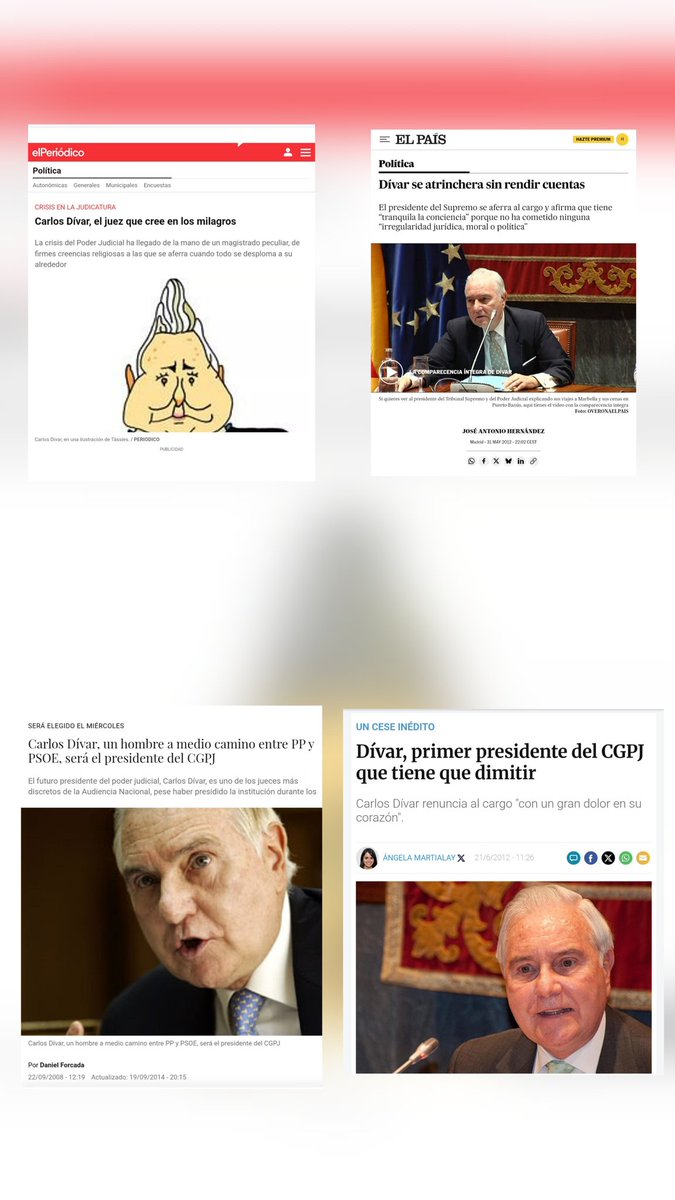 ConsuorF's tweet image. 3. Están #impunes no por la pericia de los asesinos sino porque de nuevo el juez PREVARICADOR y CORRUPTO, Carlos Divar, cerró su causa judicial al día siguiente. Este juez actuaba así sistemáticamente con las VT.

Ocupó todos los más altos cargos del @PoderJudicialEs
#Indecente