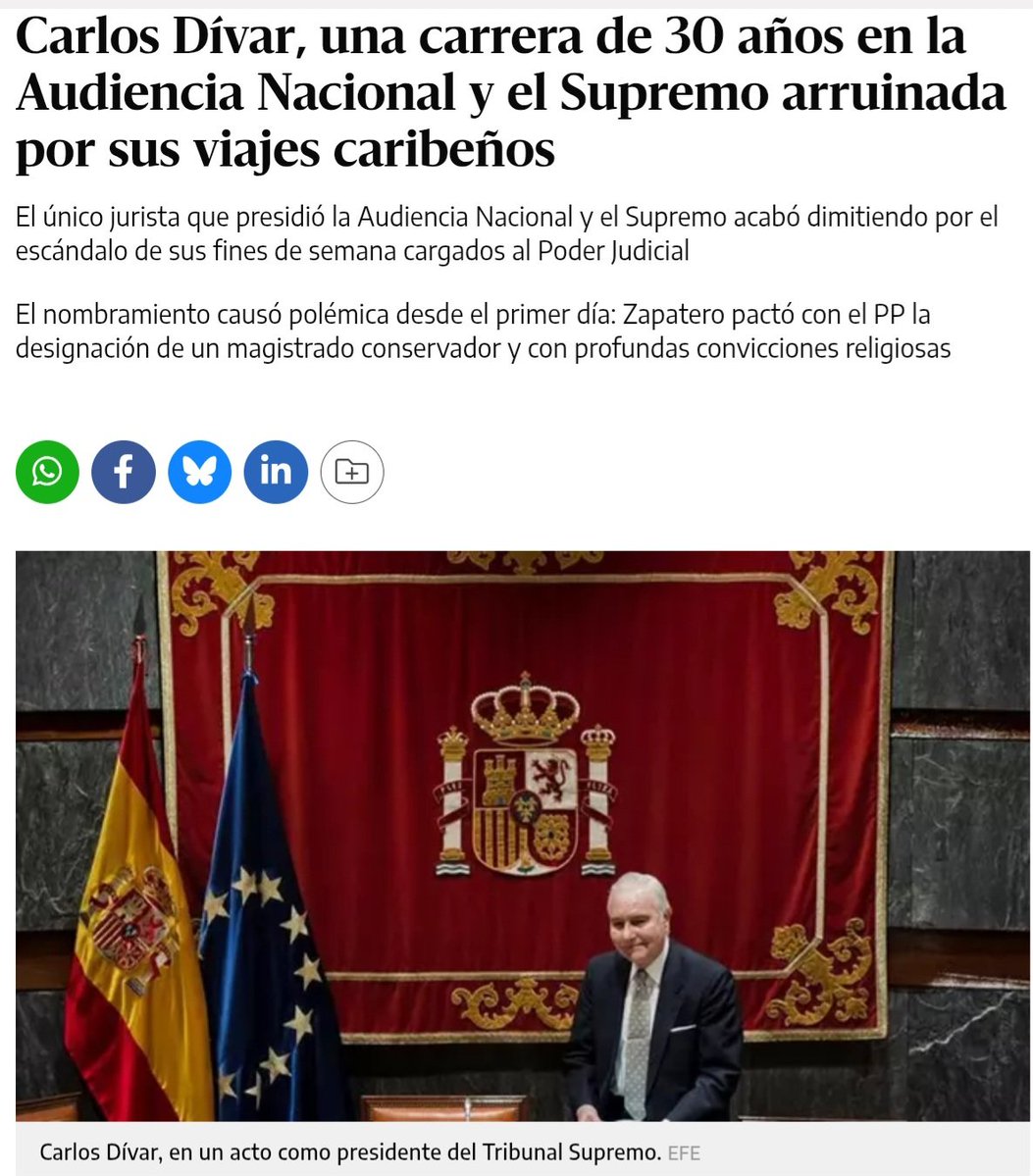 ConsuorF's tweet image. 3. Están #impunes no por la pericia de los asesinos sino porque de nuevo el juez PREVARICADOR y CORRUPTO, Carlos Divar, cerró su causa judicial al día siguiente. Este juez actuaba así sistemáticamente con las VT.

Ocupó todos los más altos cargos del @PoderJudicialEs
#Indecente