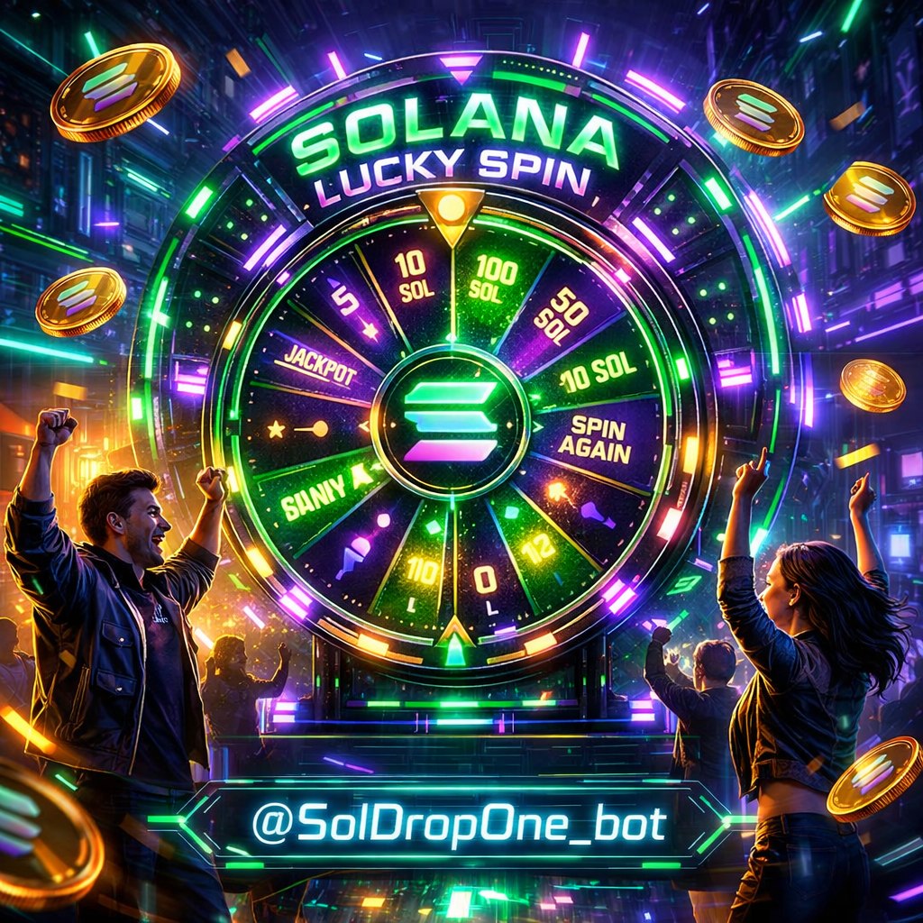 Solana just launched a lucky spin 🎡

Win anywhere from 0.1 to 5 SOL 💰
Don’t miss your chance — your first spin is FREE 👇
t.me/SolDropOne_bot