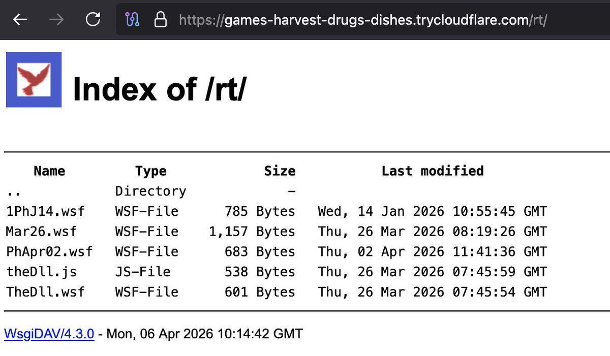 ShanHolo's tweet image. 🧵 #AsyncRAT #Malware delivery chain ☣️

Re_0747916973633303.pdf.wsh⤵️

1⃣📸hxxps://games-harvest-drugs-dishes.trycloudflare.com@SSL\DavWWWRoot\rt\PhApr02.wsf⤵️

2⃣📸PhApr02.wsf⤵️ 
☣️5d0a50d892e998a1217aec4513716eb1

hxxps://published-magnitude-ethnic-gathering.trycloudflare.com