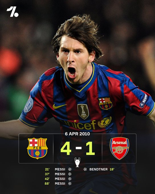 uk_live_fifa's tweet photo. It's been 16 years since Lionel Messi single handedly rinsed Arsenal in the Champions League 🐐 https://t.co/neLnbqYv4M