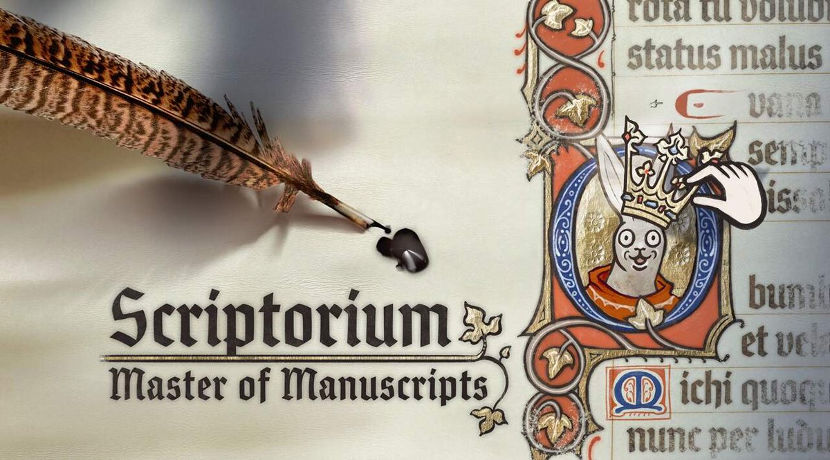 Salao_de_Jogos's tweet image. Scriptorium: Master of Manuscripts sai dia 16 de abril 
- Gerencie a sua oficina de manuscritos em um jogo medieval único e divertido 

❯❯❯ tinyurl.com/29alldgp ❮❮❮

#Mythwright #ScriptoriumMasterofManuscripts #YazaGames