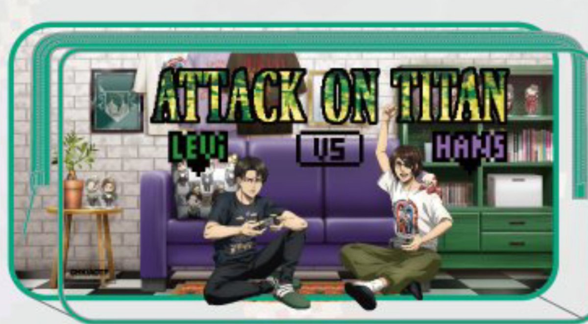 the purple and green interior, the chibi levihans on the side table 🥺 THAT'S THEIR HOME!! LEVIHAN IFKK CANON