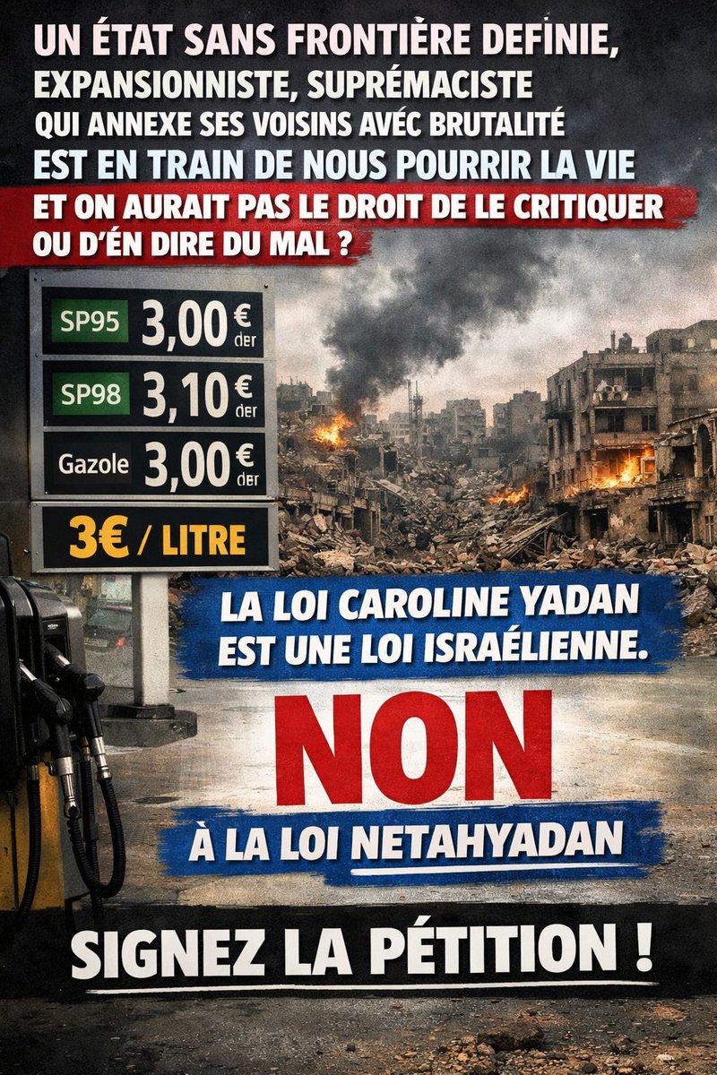 Duc_de_Lajoie's tweet photo. Signez la pétition de l’Assemblée nationale : 
ça prend 15 secondes et la signature n’est pas publique. Dites non à cette proposition de loi scélérate
https://t.co/i63W7o5iml
#total #IsraelTerroristeState #nonalaloiyadan https://t.co/gJWp8gJw39