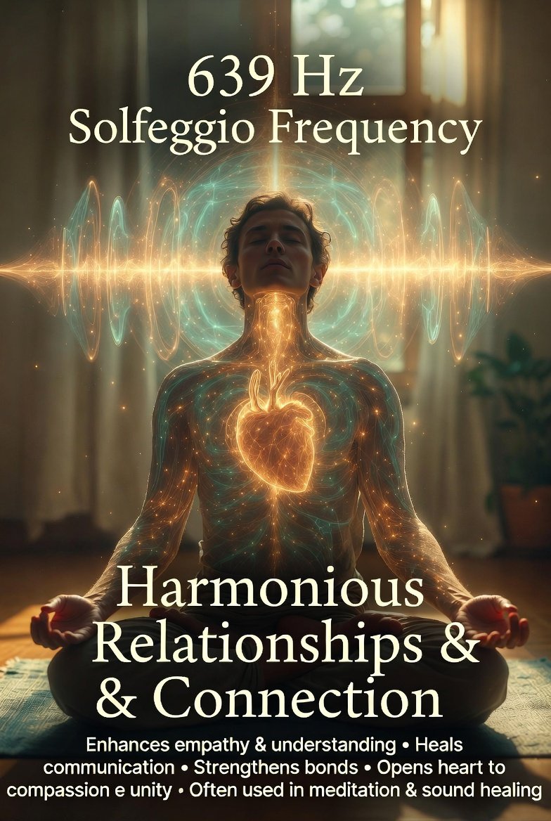 Richard38749337's tweet image. 639 Hz beautiful Solfeggio tone for harmonious relationships and deeper connection.
Gently hum and/or listen. During meditation- enhance empathy, improve communication, heal conflicts, strengthen bonds with others (and yourself) and open the heart to compassion and unity.