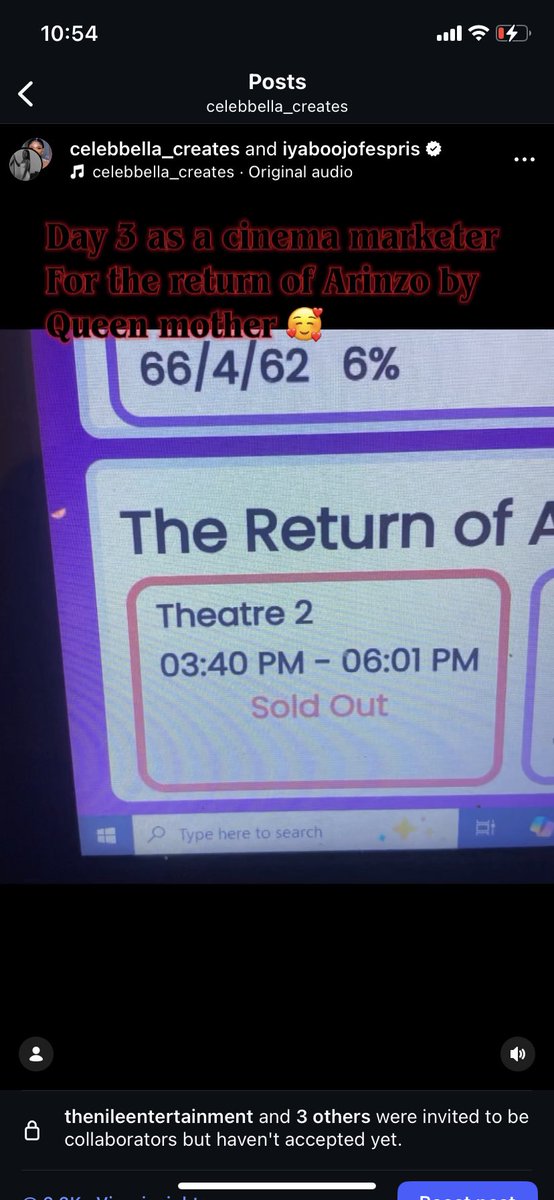 celebbell05's tweet photo. Cinema marketer no be by mouth, na results I dey show 💯
Back-to-back SOLD OUT for The Return of Arinzo by @iyaboojo_ this weekend 🔥

If you never watch am, you’re missing out 🎬✨ #TheReturnOfArinzo #SoldOutShows https://t.co/EmPWVU13NP