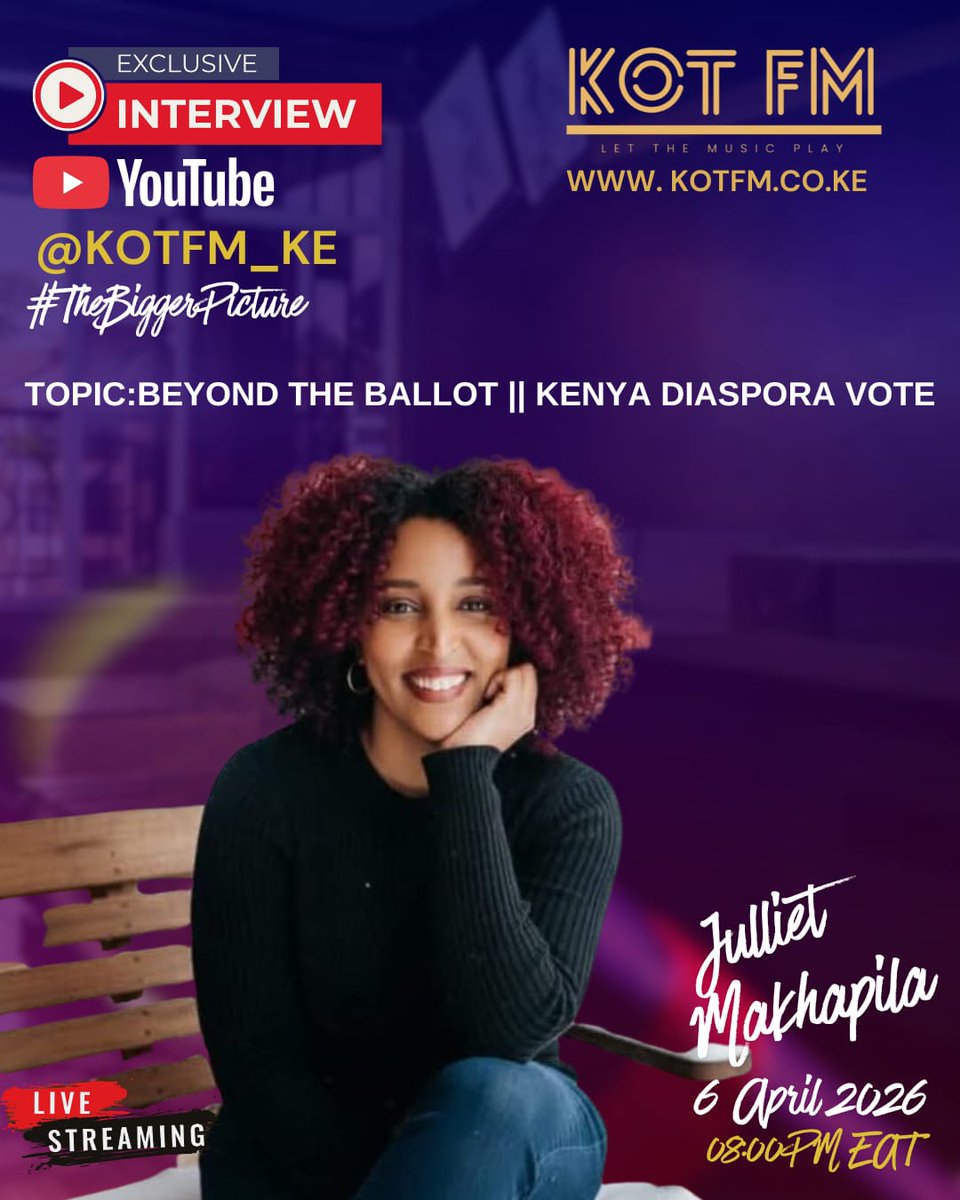 JullietPicks's tweet photo. Thank you for inviting us at KOT FM  @Mizani254  . Join us at this conversation and topic  Beyond the Ballot  Kenya 🇰🇪 diaspora Voter @Mizani254  @JNM1000 
Community Engagement  and ensure you are registered to vote in 🇰🇪 Kenya . #Kenya ##Kenyadiaspora https://t.co/lYzFE5KNXt