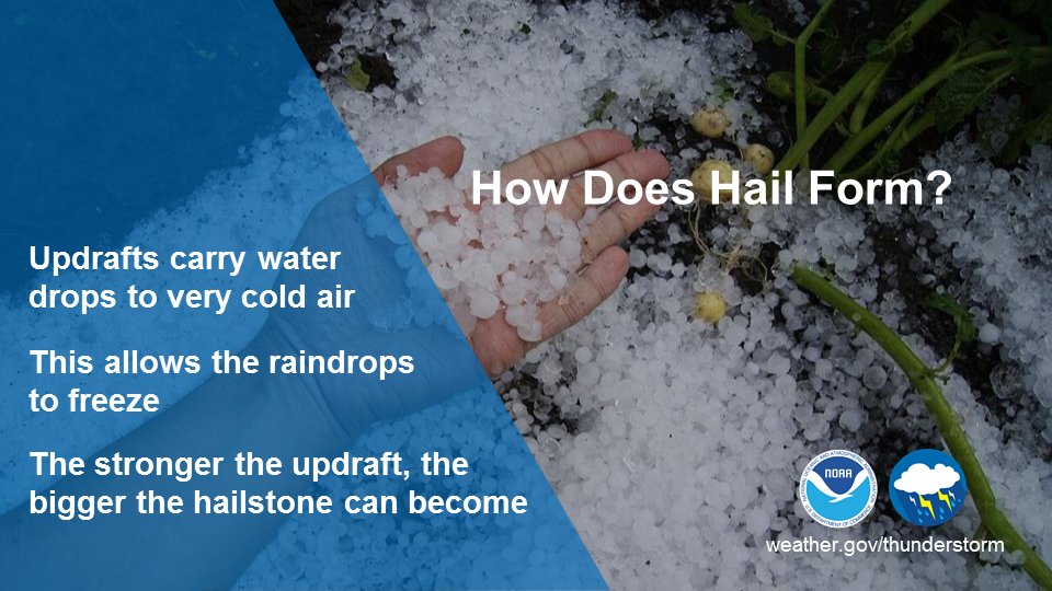 NWSTwinCities's tweet photo. Day 2 of Severe Weather Awareness Week continues with hail!

Hail occurs when water is lofted to sub-freezing temperatures within a storm. Hail is best measured next to a measurement device or common object, no marbles please! More info at https://t.co/XH6qSzKdLm #mnwx #wiwx https://t.co/yPkLHeA7sZ