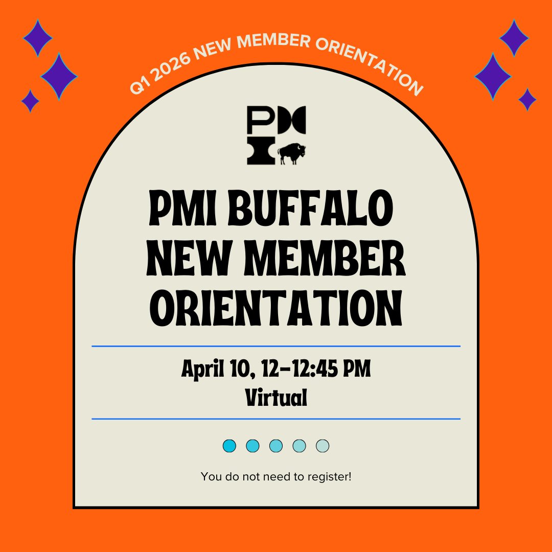 PMIBuffalo's tweet image. 🌟 Join Us for the PMI Buffalo New Member Orientation! 🌟

📅 When: April 10th, 2026
📍 Where: Virtual (Webex)
🔗 Meeting Link: ow.ly/Mhan50Yc4uB 

#PMIBuffalo #NewMemberOrientation #ProjectManagement #Networking
