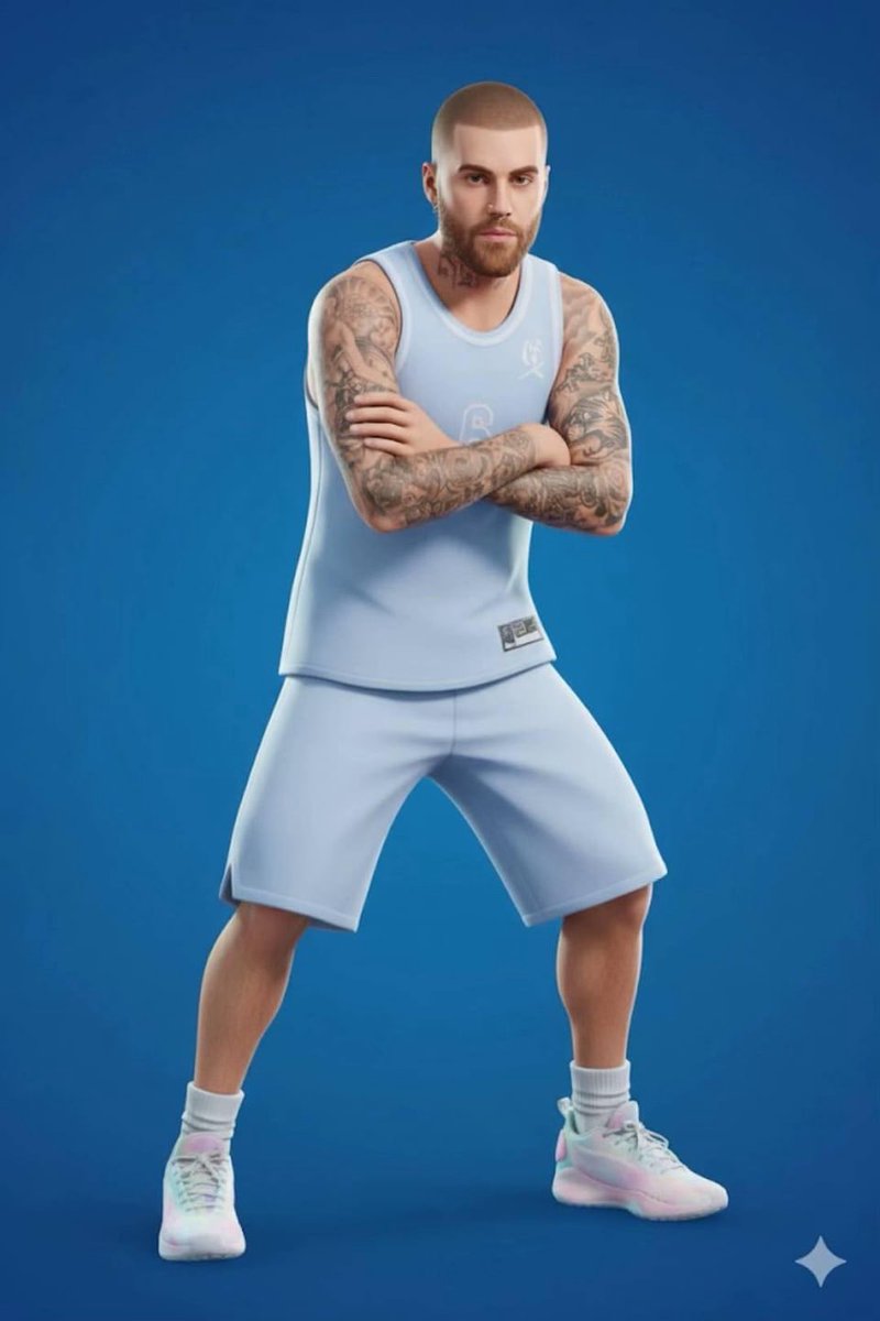 thvisuals_'s tweet photo. @Fortnite @EpicGames ca we please get this style or his clothing brand @SKYLRK edit style/cosmetics!? @justinbieber https://t.co/xWYHxI9Ivi