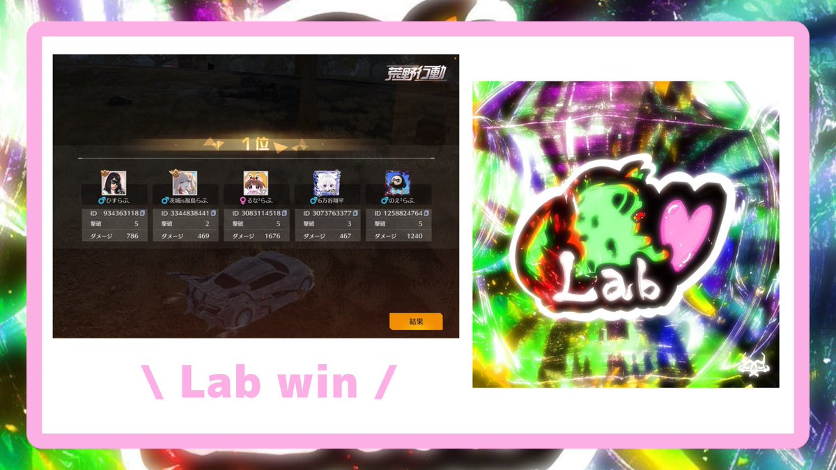 BD824r's tweet photo. 🏅4/6 21:30 5勝目
#LabWIN https://t.co/ZadzsgGSHD