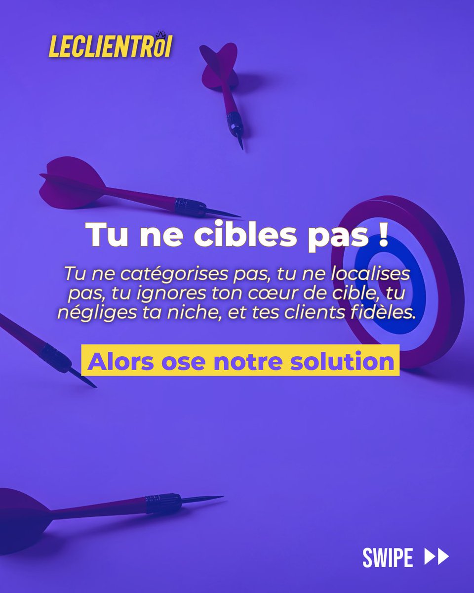 LeClientRoi_'s tweet photo. 🚨 Tes pubs ne convertissent pas ?

Le problème n’est pas ton offre.
👉 Tu ne cibles pas.

Pas de segmentation.
Pas de niche.
Pas de stratégie.

Résultat : tu parles à tout le monde… donc à personne.

🎯 Cible mieux = + de clients
🚀 +35% de conversion possible

#Marketing https://t.co/1Ffp2hKxmK