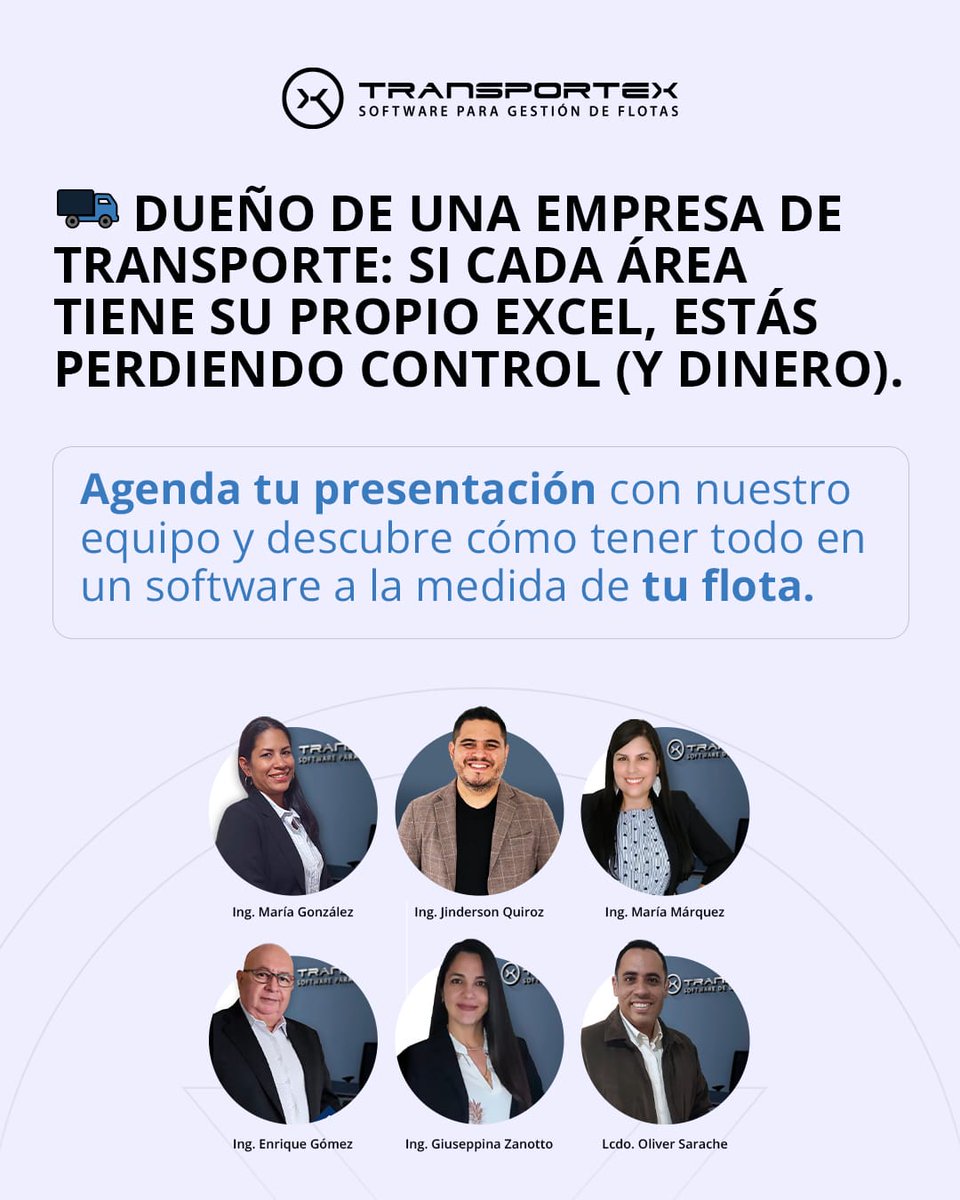 transportex's tweet image. Si usas varios Excel para manejar tu #flota… estás perdiendo control (y dinero).

Centraliza todo con TRANSPORTEX 🚛

#Logística #Transporte #GestiónDeFlotas