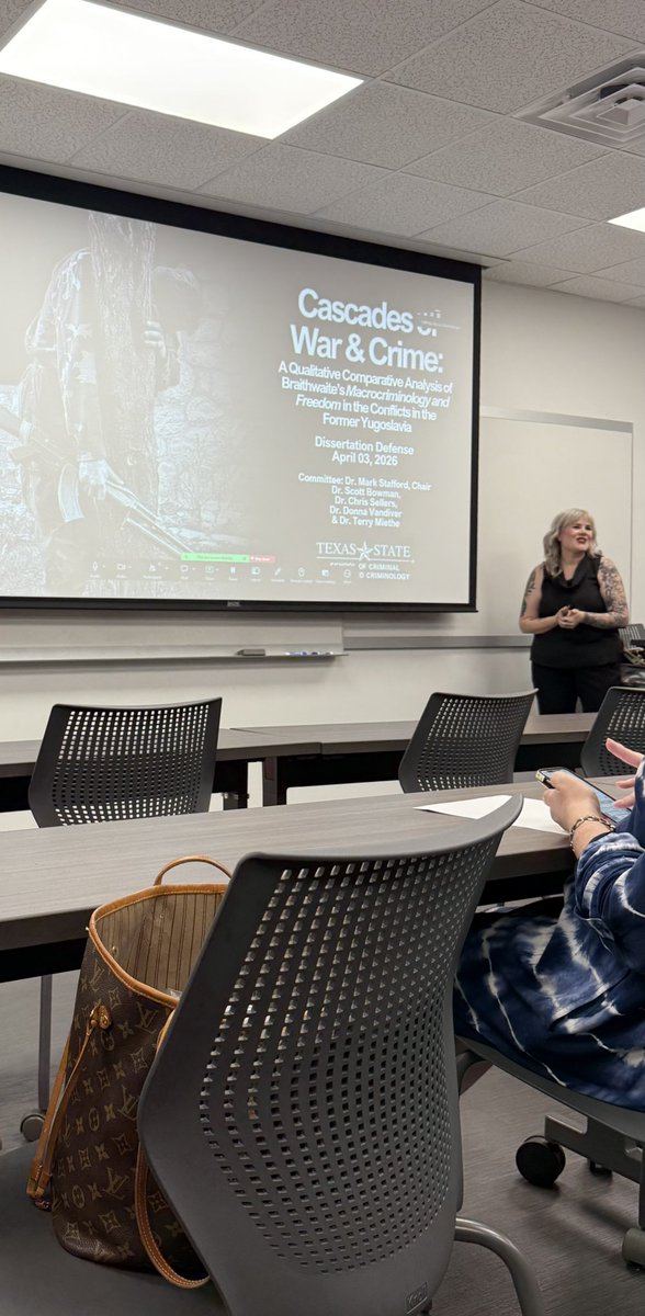 shallen_a's tweet photo. It’s still a bit surreal, but I defended my dissertation last week! Honored/humbled to be Dr. Stafford’s last PhD student. Grateful to @DrScottBowman for the yrs of mentorship &amp; hrs of (largely unscheduled) convos, and thnx to my cmte: Drs. Sellers, Vandiver &amp; Miethe @TXST_CJC https://t.co/vYueoThVVZ