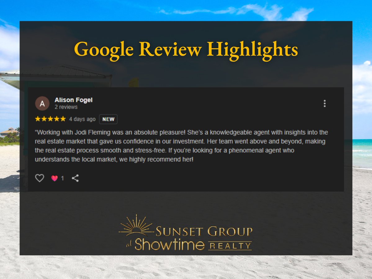 ShowtimeRealEst's tweet image. ⭐️ 𝗚𝗼𝗼𝗴𝗹𝗲 𝗥𝗲𝘃𝗶𝗲𝘄 𝗛𝗶𝗴𝗵𝗹𝗶𝗴𝗵𝘁 ⭐️
#YouOnlyLiveOnceLetMeShowYouWhere #ShowtimeRealty #JodiFleming #5StarReview #RealEstateInvesting #ClientSuccess