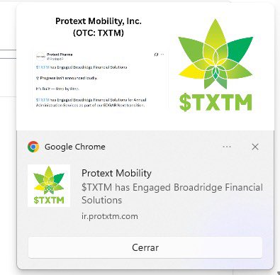 Web Push …
#TXTM 
$TXTM 

IR Website: ir.protxtm.com

Join The Movement …