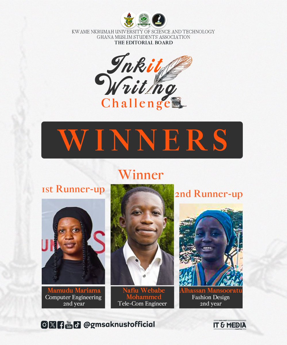 After an exciting Inkit Writing Challenge held during the vacation, we are thrilled to finally announce our winners.🏆🖊️📜
To everyone who participated, thank you for making the challenge a success. Keep writing, keep expressing, and keep inspiring ✍🏽🔥
