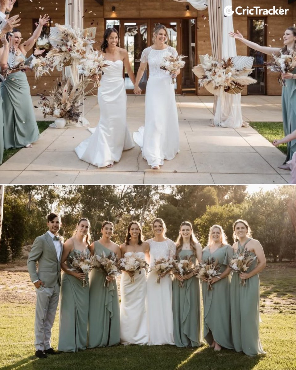 Cricketracker's tweet image. A new innings begins 💍❤️
England’s Amy Jones &amp;amp; Australia’s Piepa Cleary tied the knot on April 4.

📸: Piepa Cleary | #England #Cricket #AmyJones