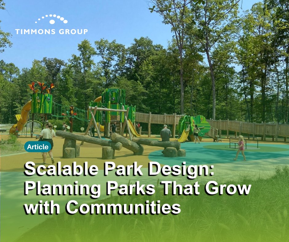 timmonsgroup's tweet photo. Well-planned communities contain parks of different sizes and purposes🚶🌳

Scalable park design builds on this idea, planning parks that grow with communities.

So, what is scalable park design and why does it matter? Learn more from our experts >> https://t.co/2qOOoKJCkD https://t.co/kYVraG11JX