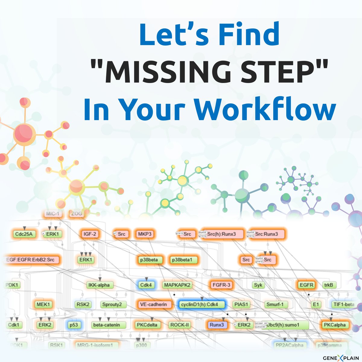 geneXplain's tweet photo. Looking for "Missing Step" in your Bioinformatics Workflow. We’ve prepared a detailed report walking through this process step-by-step. Drop email &amp; we'll slide it to you.
#DataScience #Biotech #PrecisionMedicine #TranscriptionFactors #Anniversary #Bioinformatics #SystemsBiology https://t.co/E9byx9YD3y