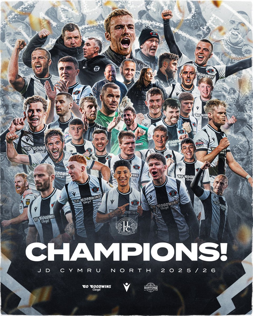 WE ARE CHAMPIONS! 🏆😍

Built on hard work, belief and togetherness! 🖤🤍

#Llandudno #LlandudnoFC #WeAreOne #KeepTheFaith