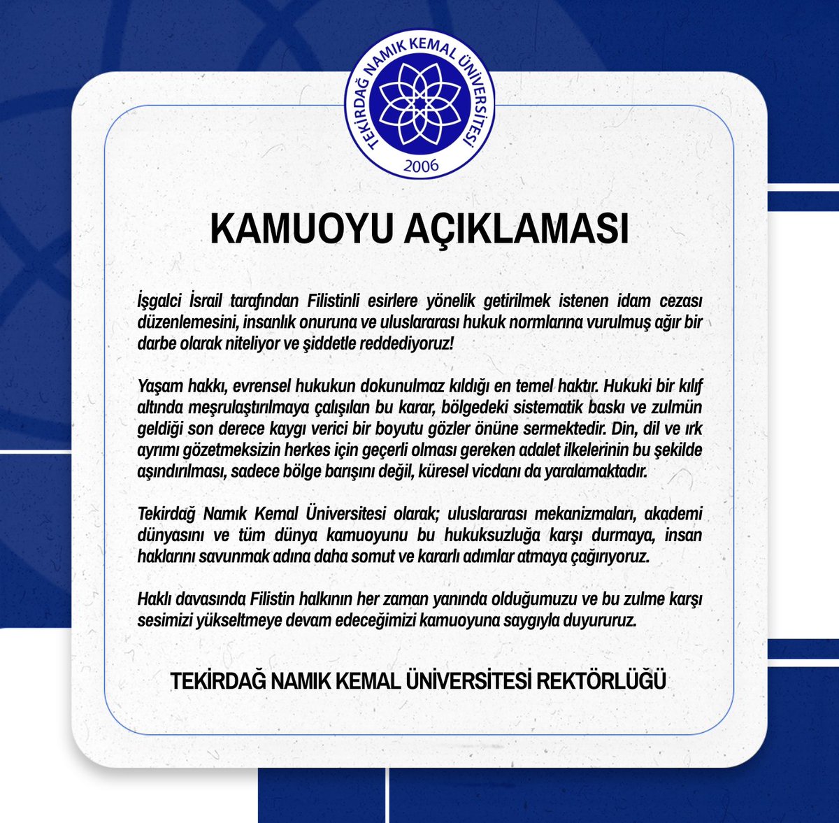 Tekirdağ Namık Kemal Üniversitesi tweet media