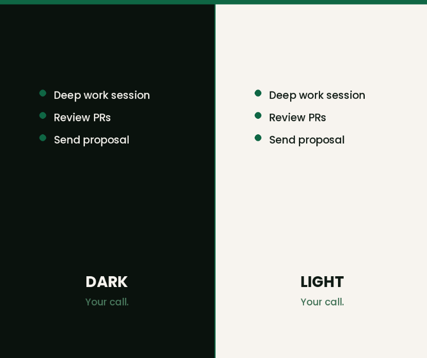 listdotapp's tweet photo. Dark mode for night owls. Light mode for people who have their life together. Either way, six tasks. In order. Get it done. https://t.co/EJo5RlYcAP https://t.co/eKgFCqz0D5