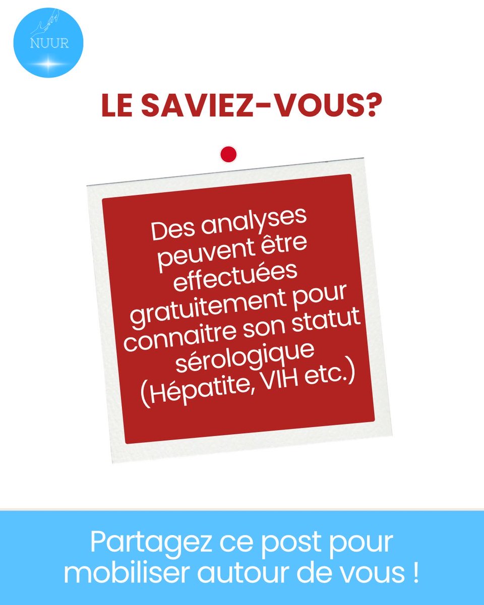 Nuurassociation's tweet image. Le don de sang, c’est simple, sûr et utile pour TOUS ! 🩸✨
Découvrez 3 bonnes raisons de sauter le pas en images. 👆🏾

📅 Samedi 11 avril à partir de 9h
📍 CNTS (Fann)

Passez le mot, sauvez des vies ! 🔄

#NUUR #DonDeSang #Solidarite #Sensibilisation