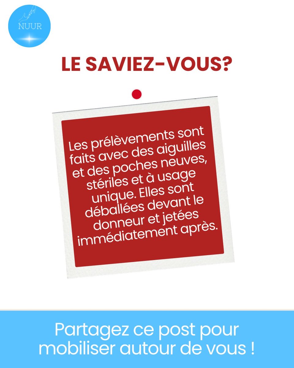Nuurassociation's tweet image. Le don de sang, c’est simple, sûr et utile pour TOUS ! 🩸✨
Découvrez 3 bonnes raisons de sauter le pas en images. 👆🏾

📅 Samedi 11 avril à partir de 9h
📍 CNTS (Fann)

Passez le mot, sauvez des vies ! 🔄

#NUUR #DonDeSang #Solidarite #Sensibilisation