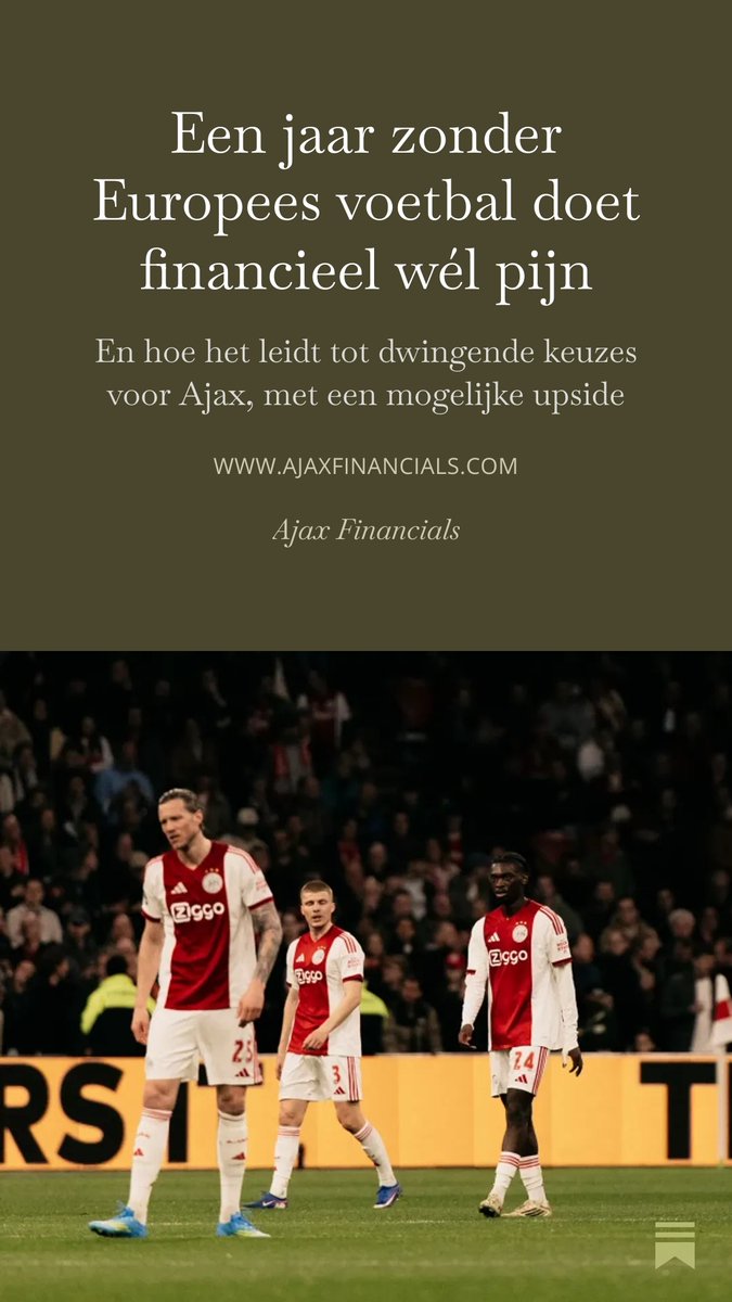 j_berden's tweet image. Waar het niet zo lang geleden nog ging over wel of geen Champions League, gaat het nu zelfs over überhaupt wel of geen Europees voetbal voor #Ajax.

Dat gaat financieel wel flink gevoeld worden. Rampzalig misschien niet, maar het vraagt dan wel om harde keuzes.

Lees het hier: