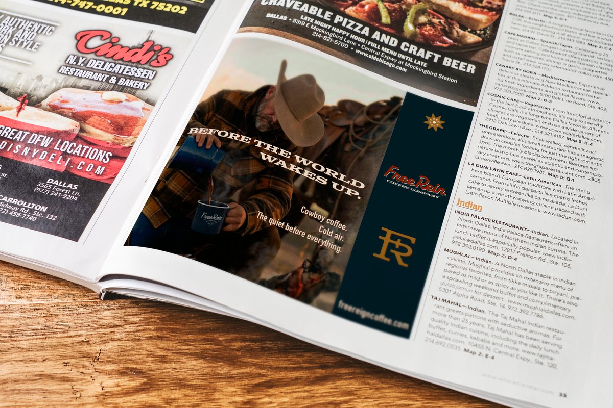 y3rt's tweet image. Saw Hillary Maybery's post (lnkd.in/gPENF3YV) for @TheFreeRein and it stopped me cold. This is my own spec campaign concept — no brief, no client, just a great set of photos and an idea I couldn't let go. #brandcampaign #campaignconcept #AdCampaign #FreeReinCoffee