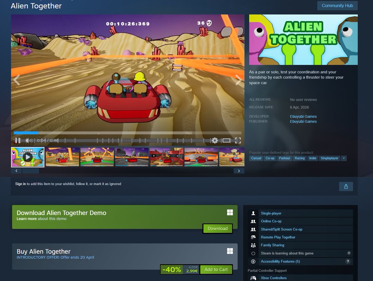 Alien Together | Wishlist On Steam tweet media