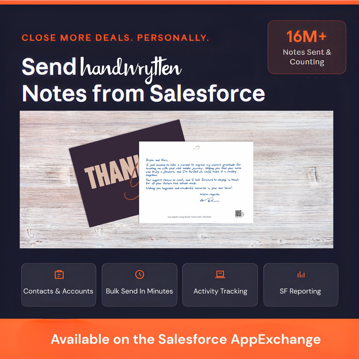Handwrytten's tweet image. Close more deals with better follow-ups.

With @Handwrytten + @Salesforce, you can automatically send handwritten cards after meetings, demos, and closed deals—right from your CRM.

vist.ly/4xfs2

#Sales #B2B #DirectMail #Handwrytten #Salesforce #CustomerExperience