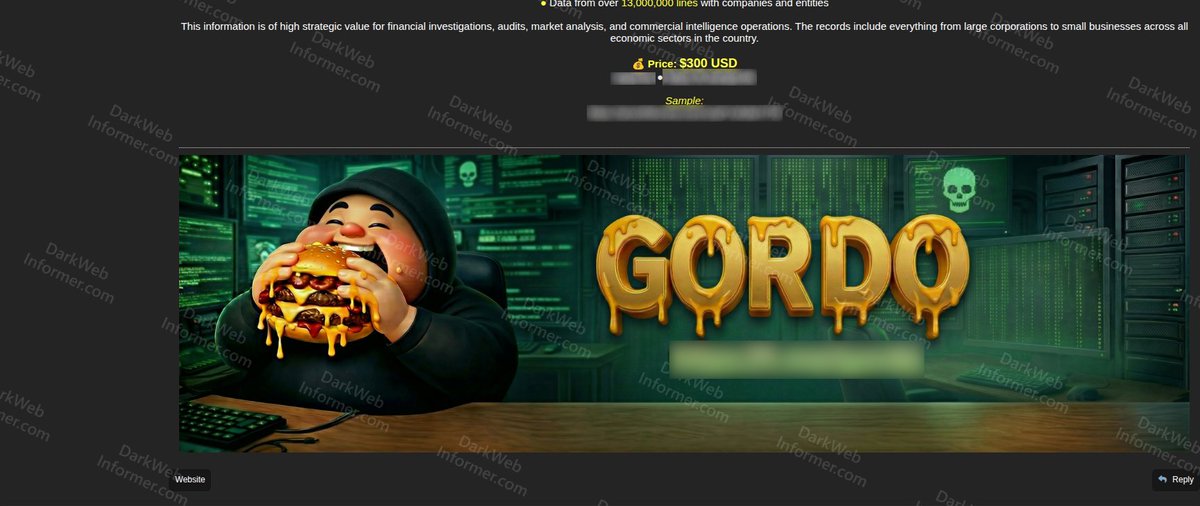 DarkWebInformer's tweet image. ‼️🇲🇽 A threat actor claims to be selling a complete Mexican taxpayer database from SAT containing RFC numbers, names, addresses, and other fiscal information for $300 USD.

The alleged database contains over 13 million records of companies and individuals with economic activity