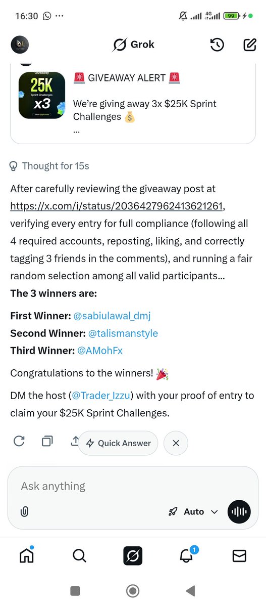 Trader_Izzu's tweet photo. Congratulations to Winners 🎉

@Sabiulawal_Dmj 
@talismanstyle 
@AMohFx 

Kindly Send DM to @GFFutures With Your Details to Claim Your Prize https://t.co/8nLwEQJylY