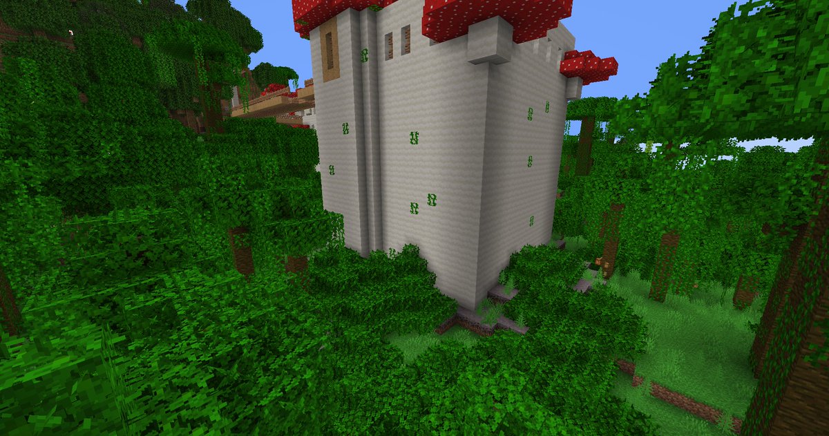 noir_kokumin's tweet photo. ワールド生成ってこういう簡単なやつからでもよくて
(これは人の建築で、下の地面を菌糸に置き換えた上で橋脚を伸ばしたもの) https://t.co/RS0zKm97YZ