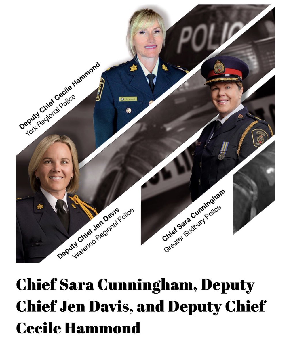 OACPOfficial's tweet photo. We are proud of our #OACP Board of Directors members @WRPSToday @D_Chief_Davis, @YRP Deputy Chief @CHammond953, & @SudburyPolice Chief Sara Cunningham for their work in their communities & in our association. Listen to them on this powerful Power in Heels podcast 👉🏾 https://t.co/ThB3pK2sPn
