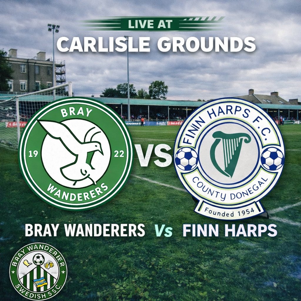 BWSSC3's tweet photo. Home game!! Come on Bray! Hope you fill up the Carlisle Grounds today and sing home 3 points!💚🤍💚🍻🍻🇮🇪🇸🇪🍻🍻⚽️⚽️ https://t.co/NlWyfgyeQ4