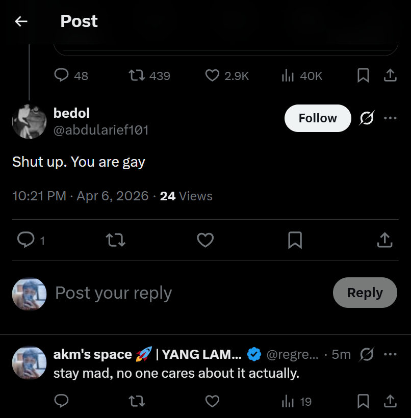 akm's space 🚀 | YANG LAMA KENA SUSPEND tweet media