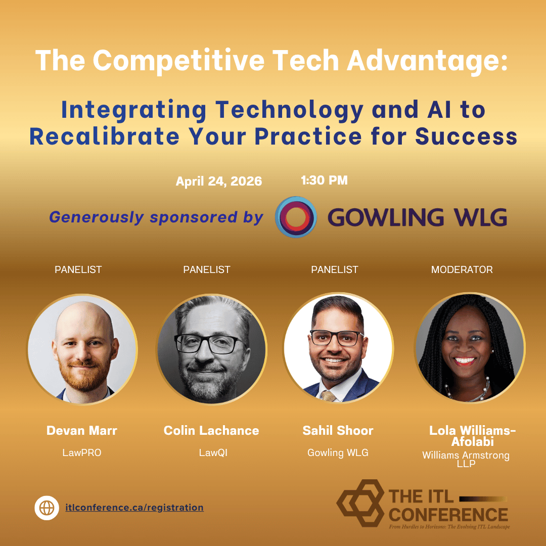 itlnca's tweet photo. Join Colin Lachance, Devan Marr, Sahil Shoor and moderator Lola Williams-Afolabi for a fiery discussion about AI and tech in law. Get the perspective from the mind behind the technology, your insurer, and practitioner using technology in their practice. https://t.co/wiYDEumohq https://t.co/wamBcHNaAI