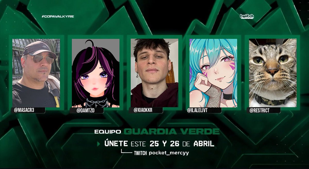 CopaValkyrie's tweet photo. Equipo Verde Guardia Verde🐍
Firmes en la línea, visión inteligente, avanzan sin miedo y controlan el frente, disciplina pura que se siente presente #GuardiaVerde #CopaValkyrie #Overwatch https://t.co/Ydc1duzvW8