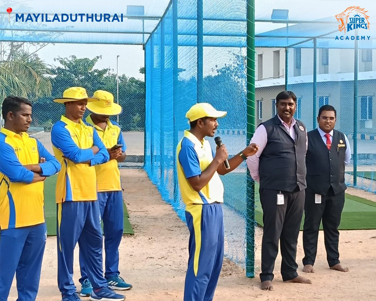 SuperKingsAcad's tweet image. Glimpses from the opening ceremony of Super Kings Academy in #Mayiladuthurai 💛

#SuperKingsAcademy is now open, bringing world class cricket training closer to you! 🥳

Join the #SummerCamp at
Alagu Jothi Academy 📍

#SuperKingsAcademy 🏏 #TrainLikeASuperKing 🦁