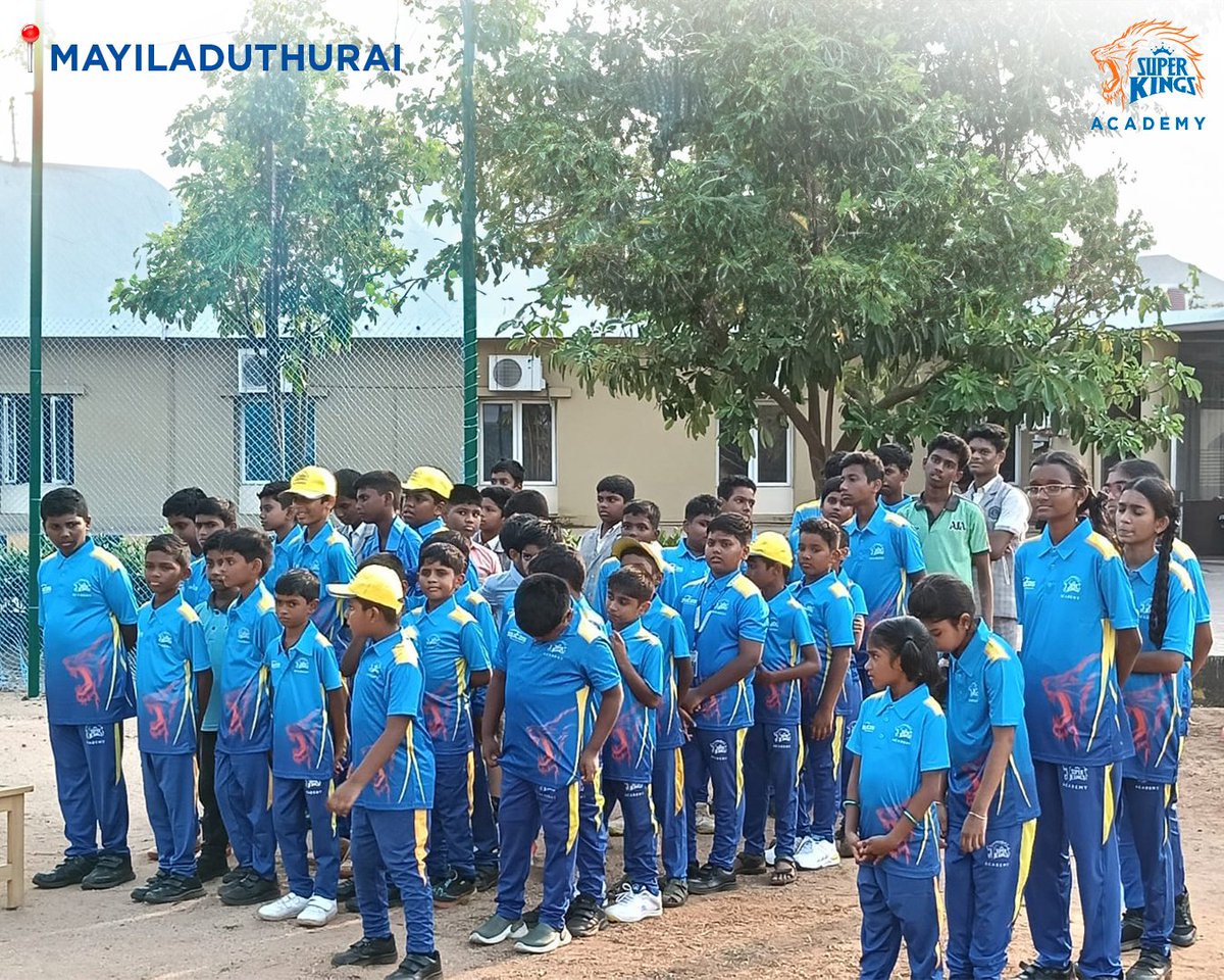 SuperKingsAcad's tweet image. Glimpses from the opening ceremony of Super Kings Academy in #Mayiladuthurai 💛

#SuperKingsAcademy is now open, bringing world class cricket training closer to you! 🥳

Join the #SummerCamp at
Alagu Jothi Academy 📍

#SuperKingsAcademy 🏏 #TrainLikeASuperKing 🦁