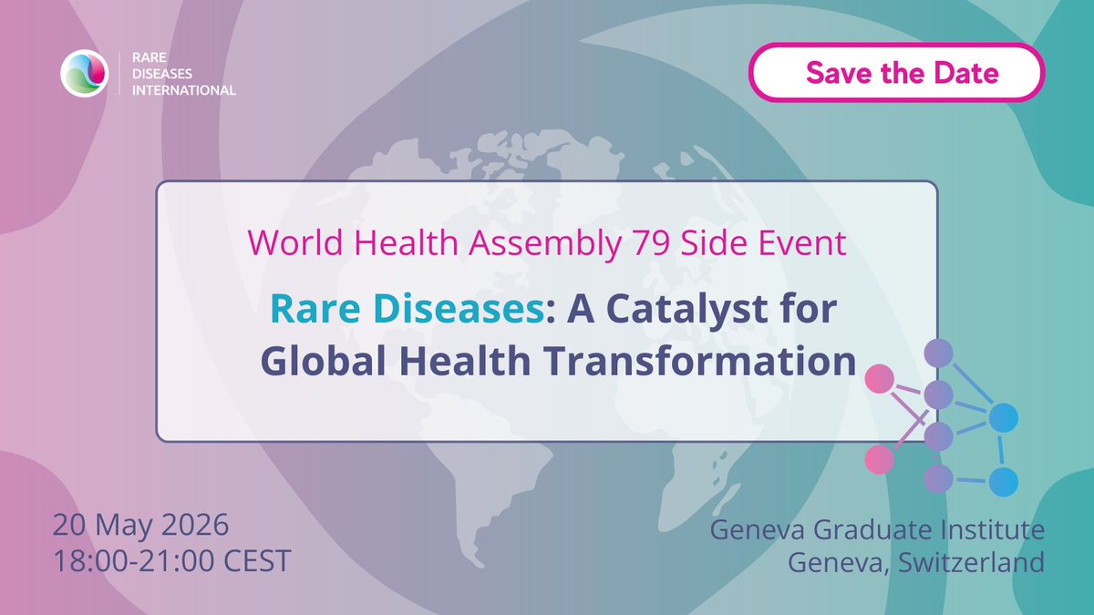 Fecoer's tweet image. 📣 Reserva la fecha | 79º Evento Paralelo de la Asamblea Mundial de la Salud (RDI)
Las enfermedades raras no son casos aislados:
exponen las fallas del sistema y muestran el camino para transformarlo.

👉 Si un sistema de salud responde a enfermedades raras, puede responder a