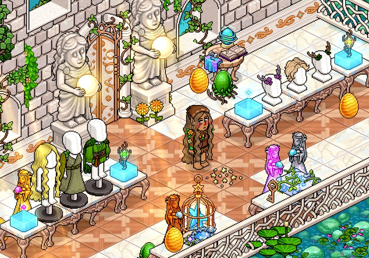 Showcasing all the new elven clothing and effects you can craft using the elven crafting table! 📜🧝🏽‍♀️✨

#habbo <a href="/habbo/">Habbo</a>